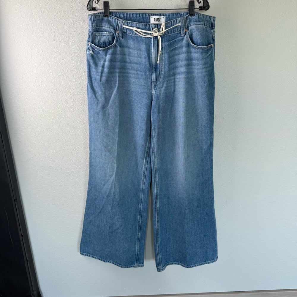 PAIGE Zoey Tie Waist Wide Leg Jeans Alaya Denim Boho Casual Women’s Size 32 - Picture 4 of 16